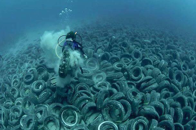 Tires in water