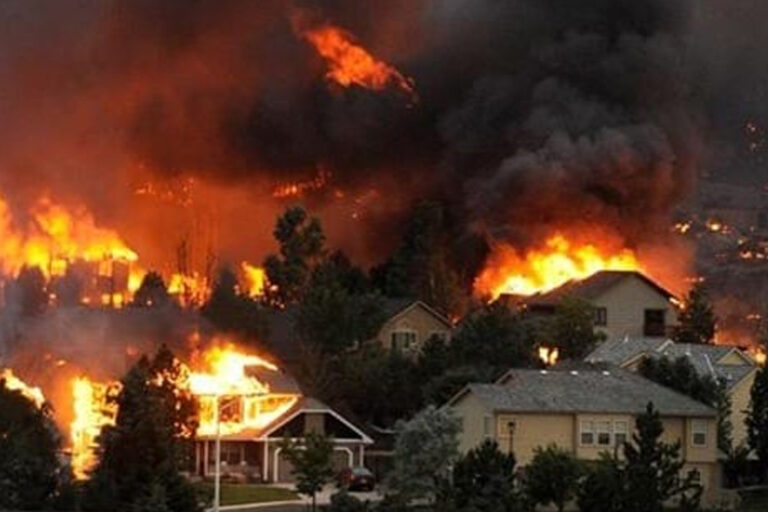 Burning homes